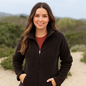 Nike ACG fleece lined women's medium full zip brown jacket, cozy, fall, winter